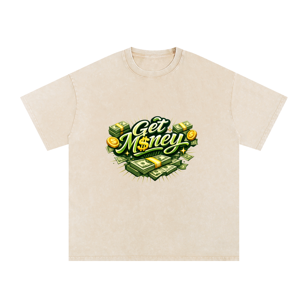 Snow Washed Oversized Cotton T-Shirt