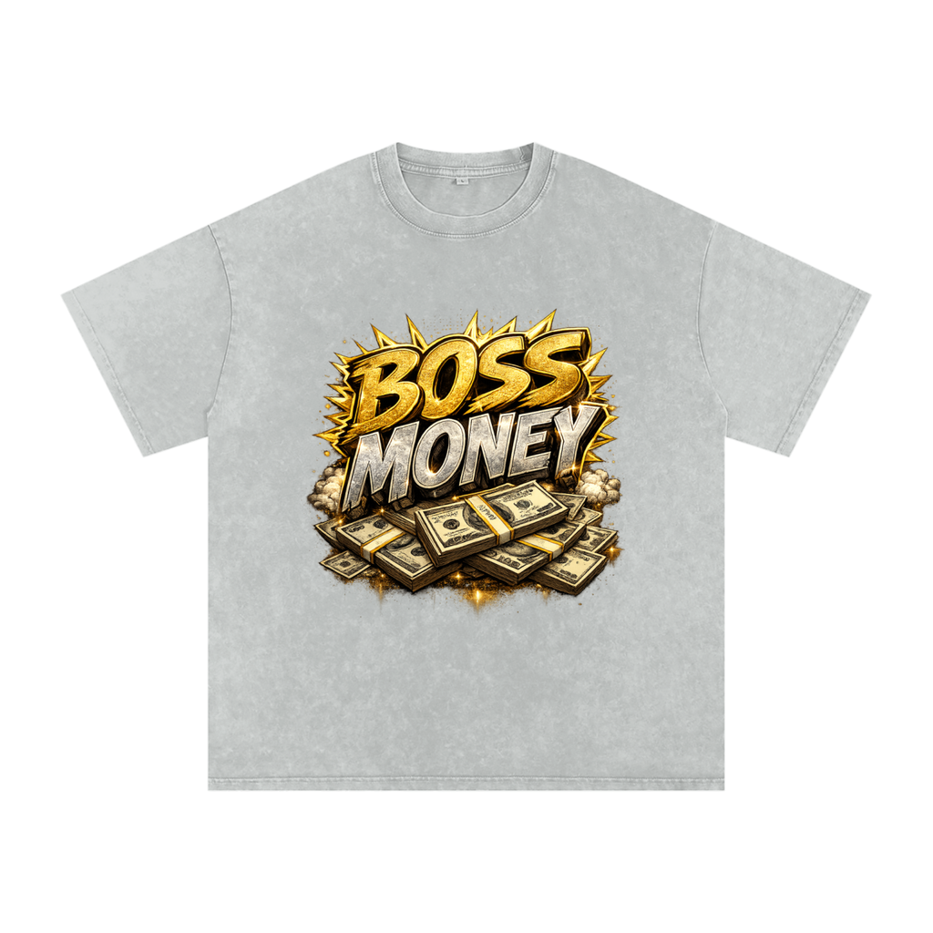 Snow Washed Oversized Cotton T-Shirt