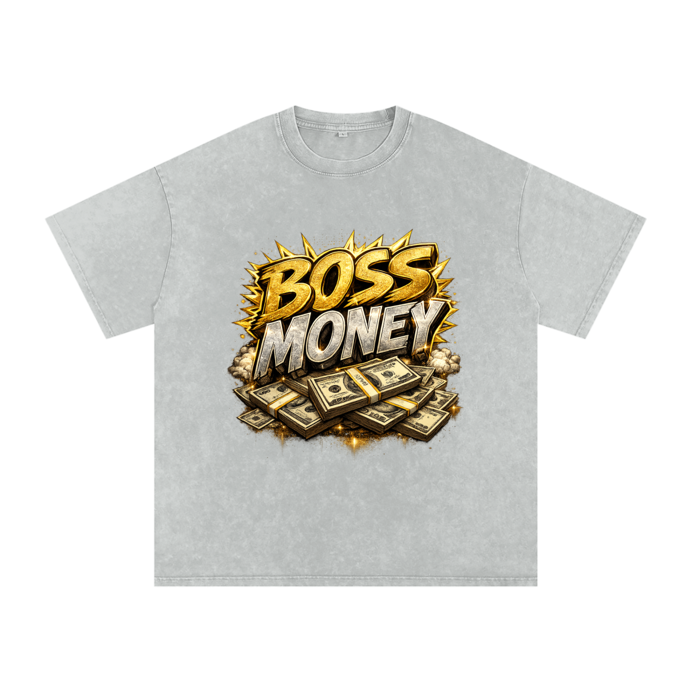 Snow Washed Oversized Cotton T-Shirt