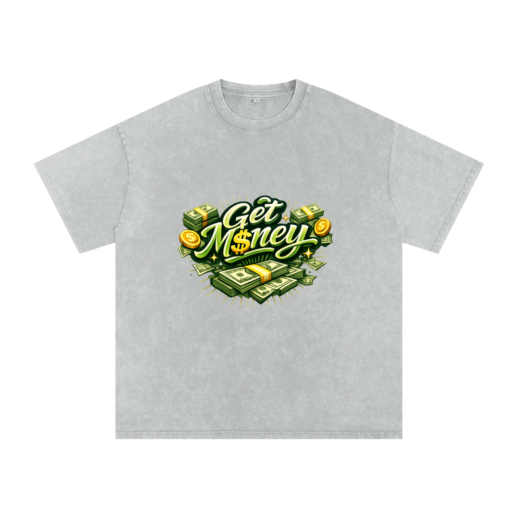 Snow Washed Oversized Cotton T-Shirt