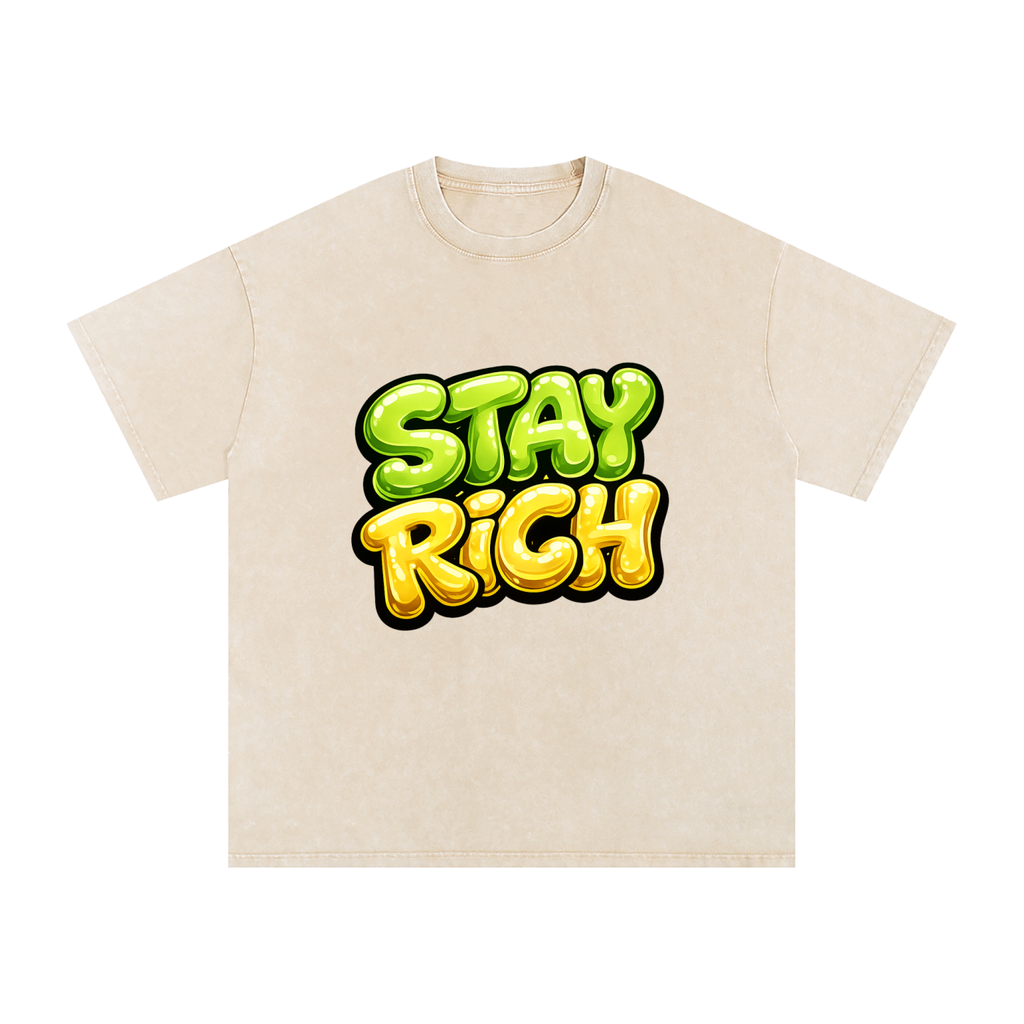 Snow Washed Oversized Cotton T-Shirt