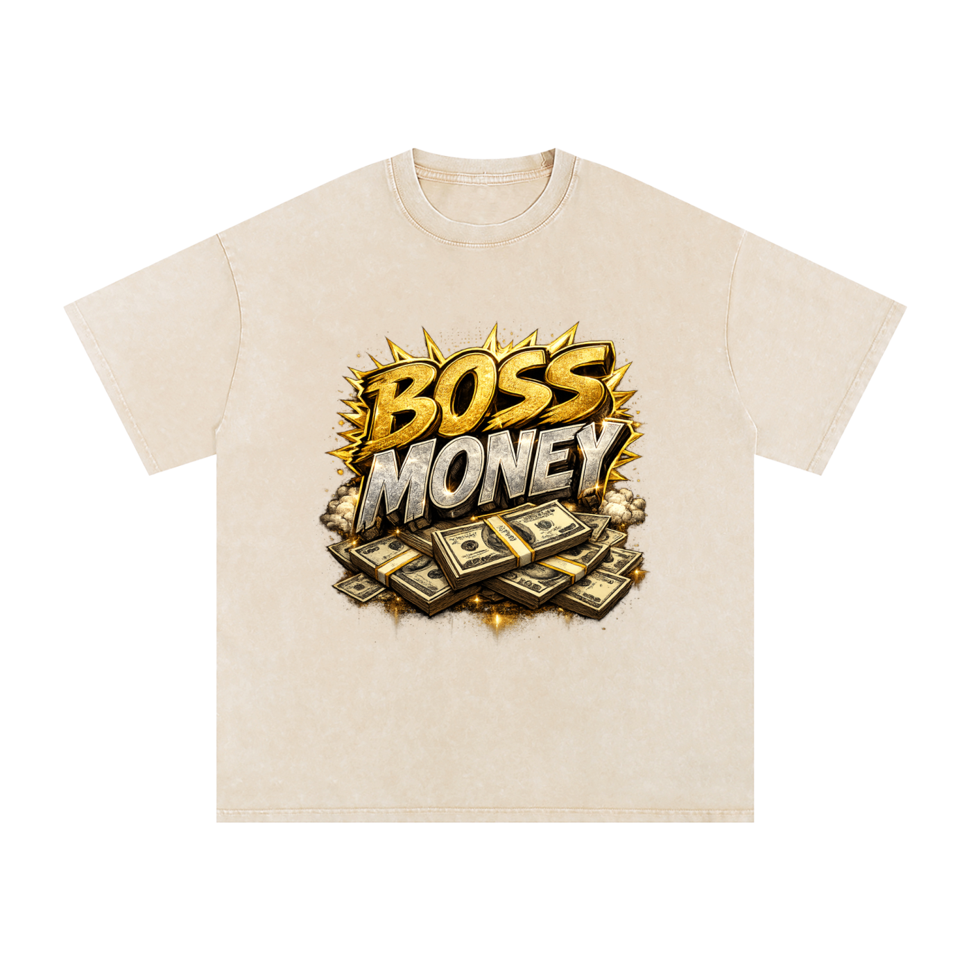 Snow Washed Oversized Cotton T-Shirt