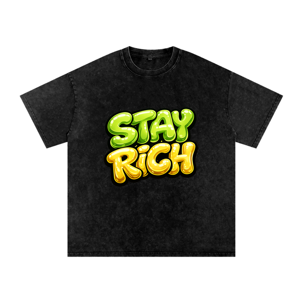 Snow Washed Oversized Cotton T-Shirt